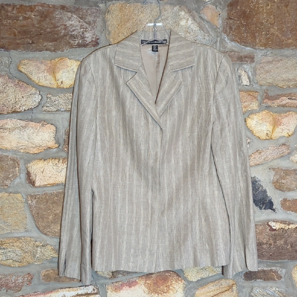 Linda Allard Ellen Tracy 100% Linen Blazer Jacket